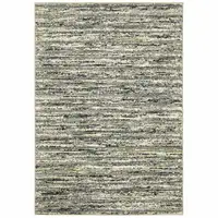 Photo of Blue Green Light Blue Grey And Ivory Abstract Power Loom Stain Resistant Area Rug