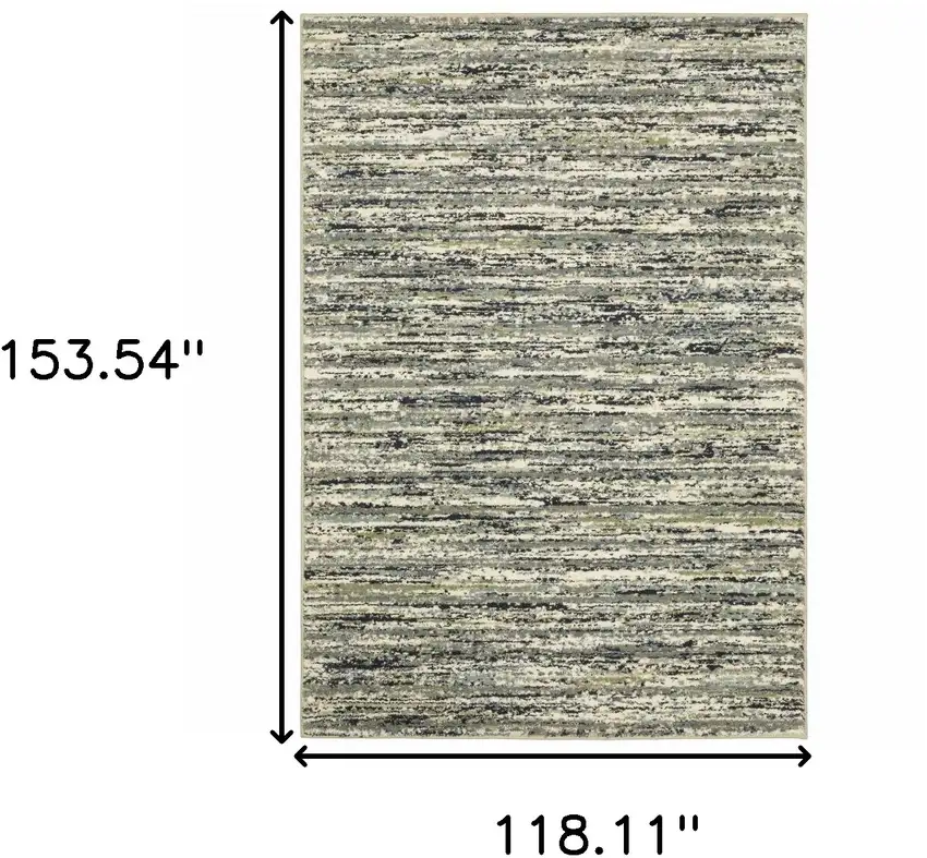 Blue Green Light Blue Grey And Ivory Abstract Power Loom Stain Resistant Area Rug Photo 10
