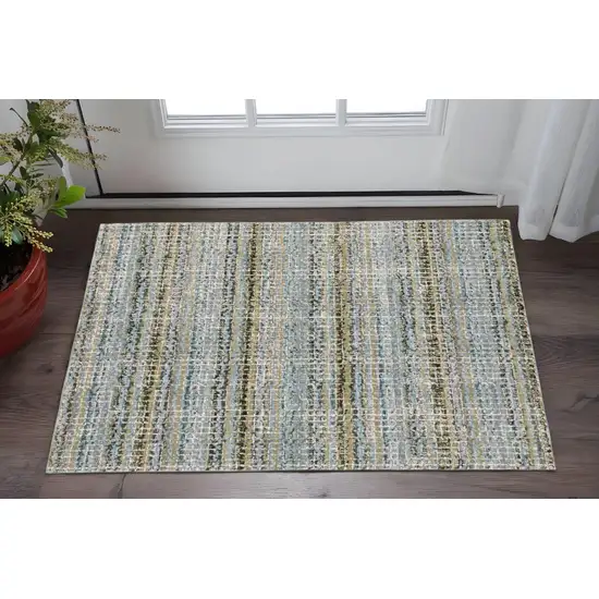 Blue And Green Abstract Area Rug Photo 1