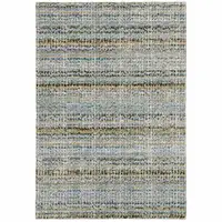 Photo of Blue Green Teal And Grey Abstract Power Loom Stain Resistant Area Rug