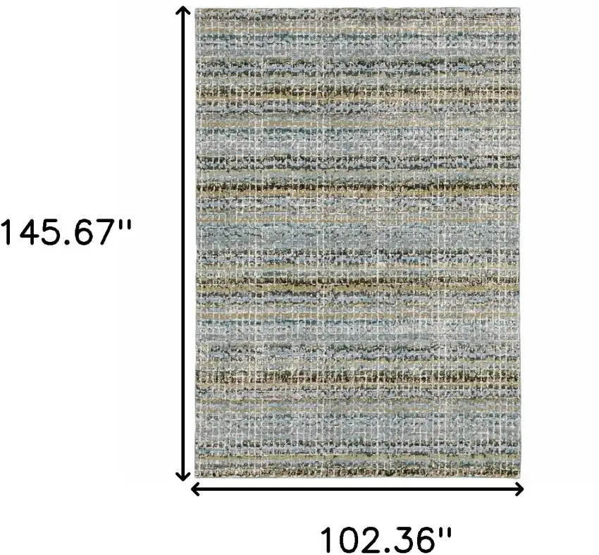 Blue and Ivory Abstract Power Loom Area Rug Photo 3