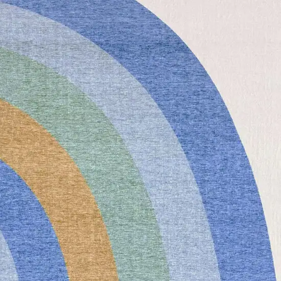Blue Green and Orange Juvenile Rainbows Youthful Area Rug Photo 2