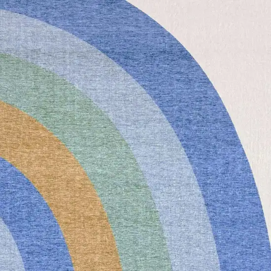 Blue Green and Orange Juvenile Rainbows Youthful Area Rug Photo 2