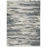 Photo of Blue Grey Beige And Brown Abstract Power Loom Stain Resistant Area Rug