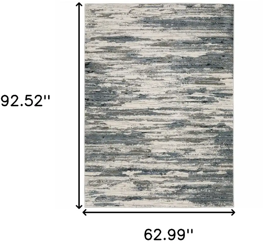 Blue Grey Beige And Brown Abstract Power Loom Stain Resistant Area Rug Photo 10
