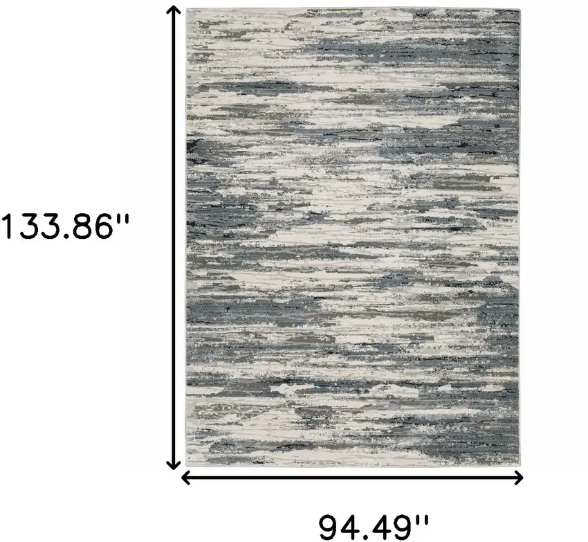 Blue Grey Beige And Brown Abstract Power Loom Stain Resistant Area Rug Photo 10