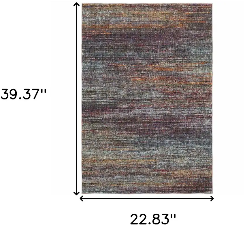 Blue and Gray Abstract Power Loom Area Rug Photo 3