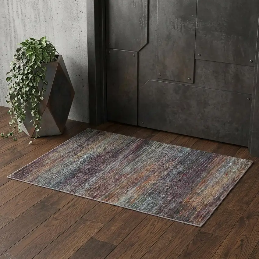 Blue And Gray Abstract Area Rug Photo 1