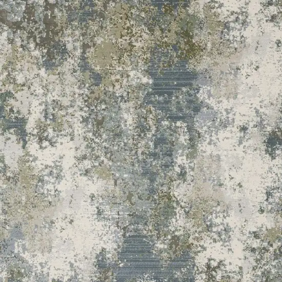 Blue Grey Green And Beige Abstract Power Loom Stain Resistant Area Rug Photo 5