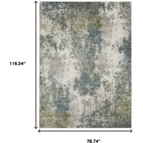 Blue And Green Abstract Area Rug Photo 9