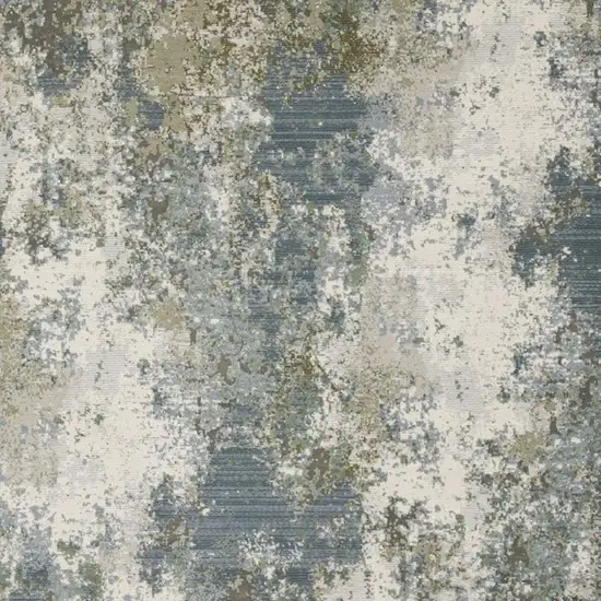 Blue Grey Green And Beige Abstract Power Loom Stain Resistant Area Rug Photo 4