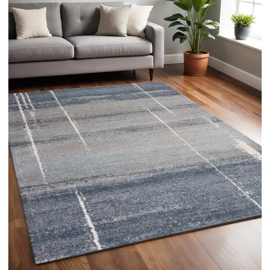 Blue And Gray Abstract Area Rug Photo 1