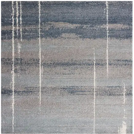 Blue And Gray Abstract Area Rug Photo 5