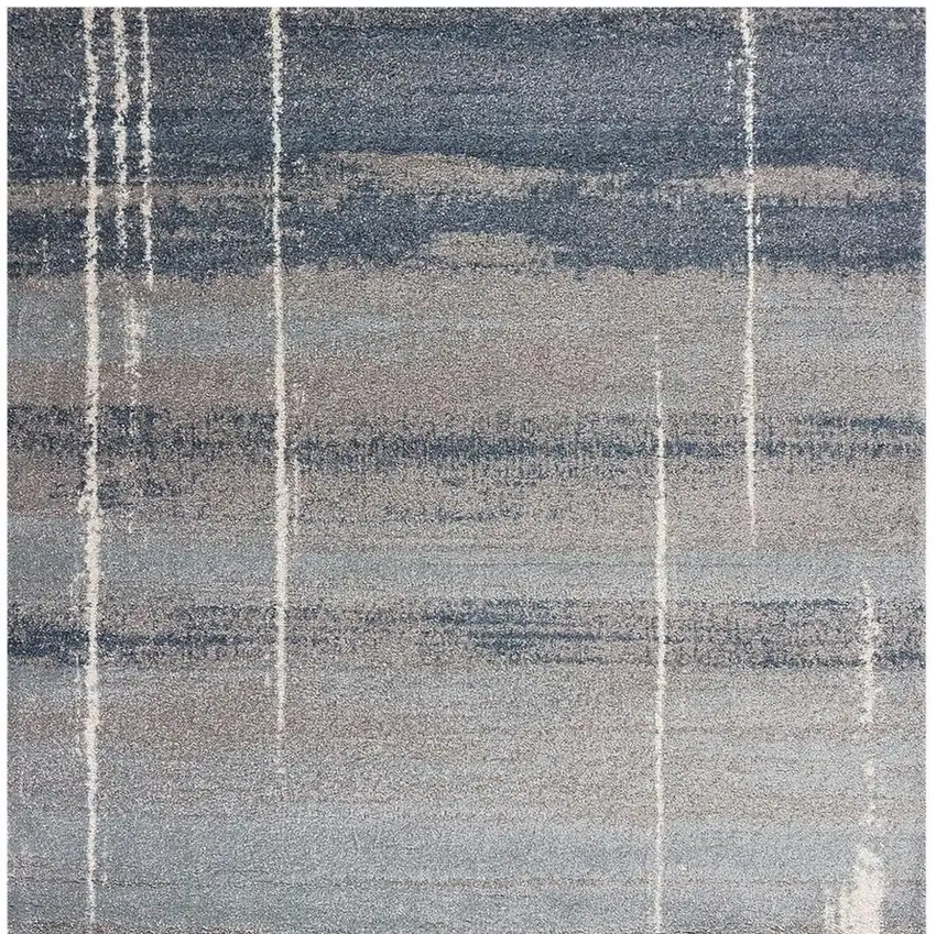 Blue And Gray Abstract Area Rug Photo 5