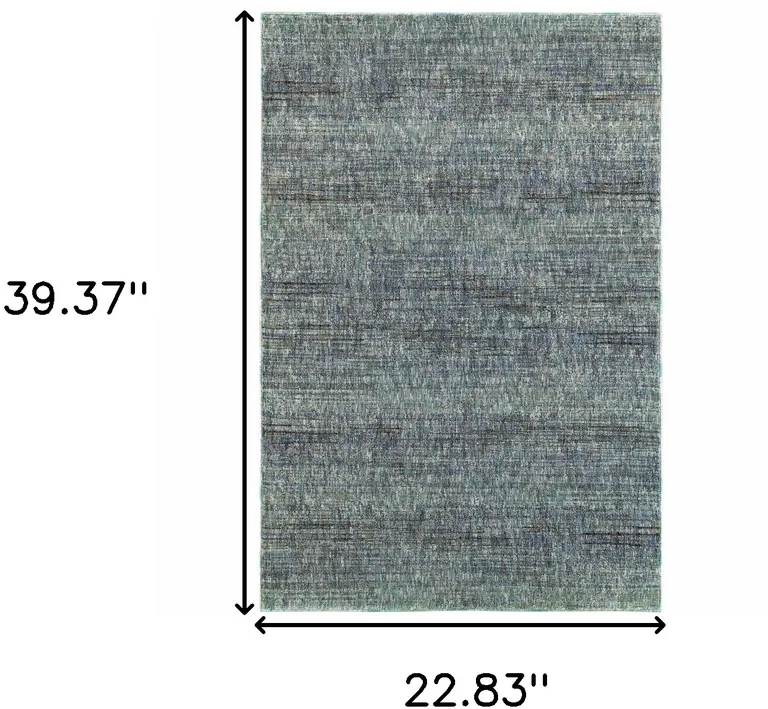 Blue Grey Silver And Green Power Loom Stain Resistant Area Rug Photo 5