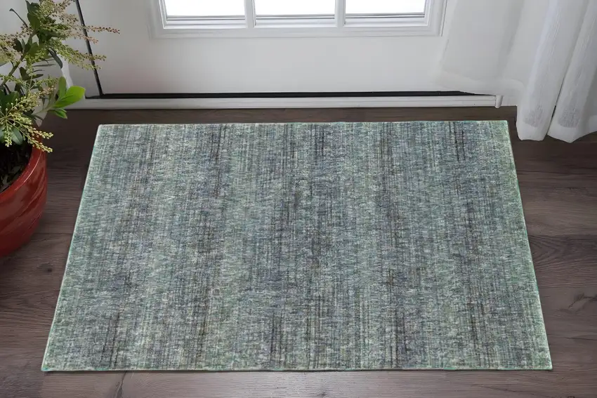 Blue and Gray Power Loom Area Rug Photo 1