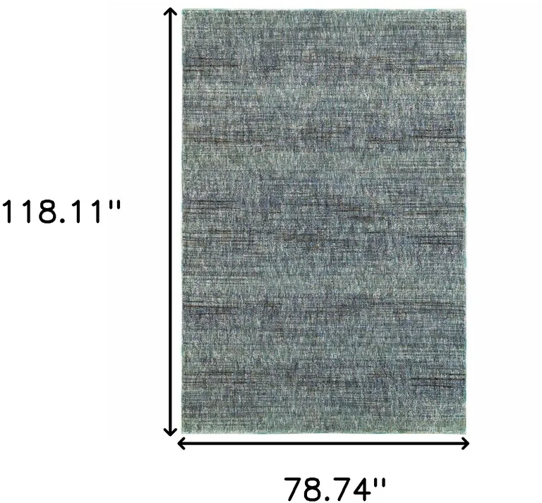 Blue Grey Silver And Green Power Loom Stain Resistant Area Rug Photo 5