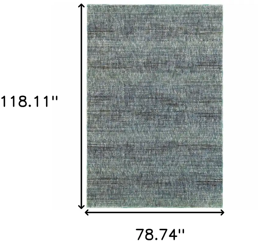 Blue Grey Silver And Green Power Loom Stain Resistant Area Rug Photo 6