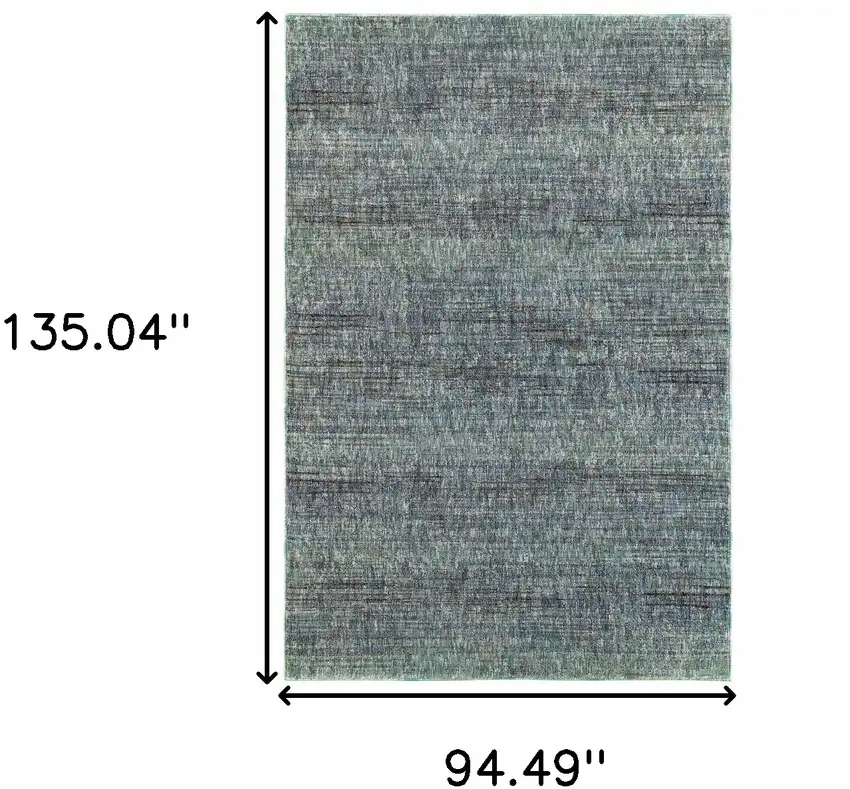 Blue Grey Silver And Green Power Loom Stain Resistant Area Rug Photo 6