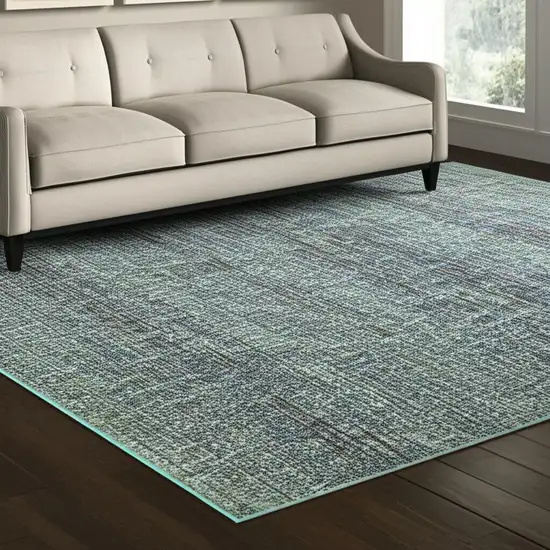 Blue and Gray Power Loom Area Rug Photo 1