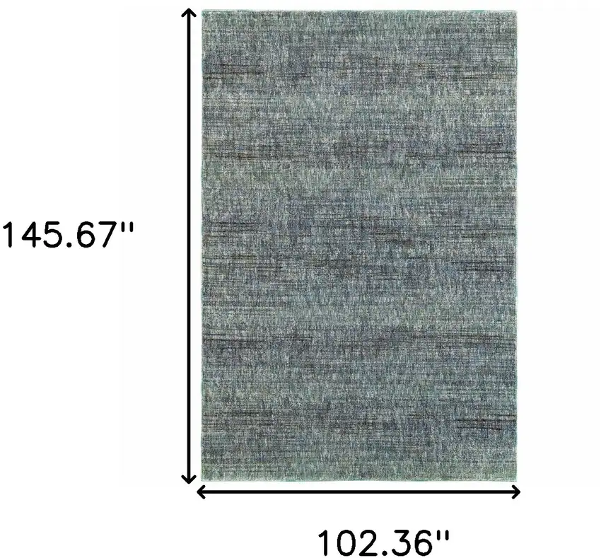 Blue Grey Silver And Green Power Loom Stain Resistant Area Rug Photo 6