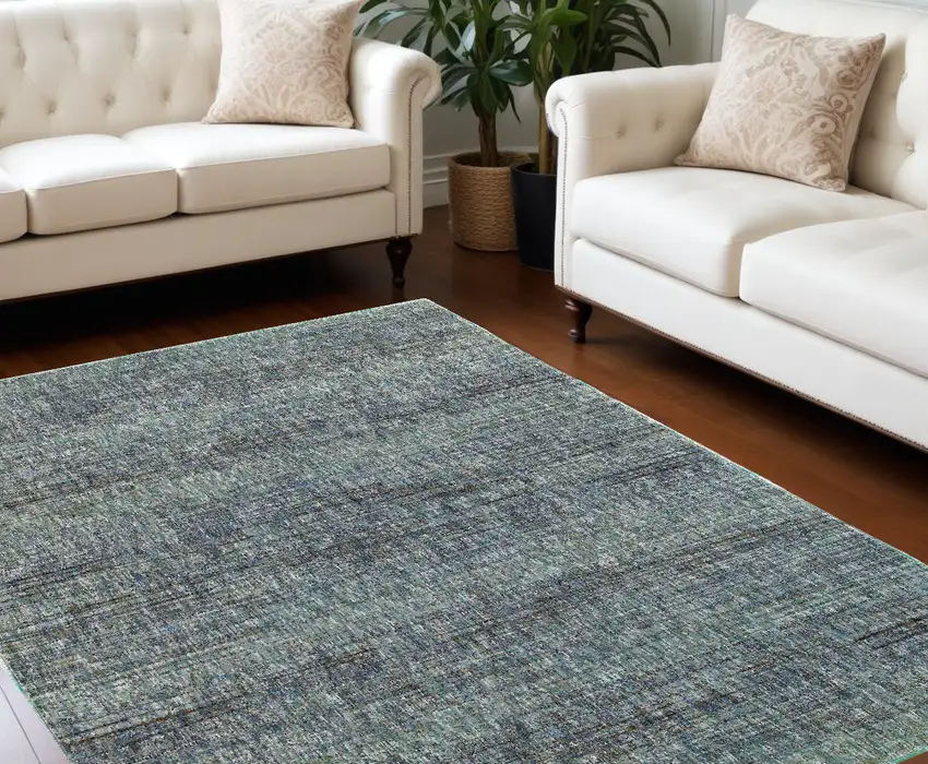 Blue and Gray Power Loom Area Rug Photo 1