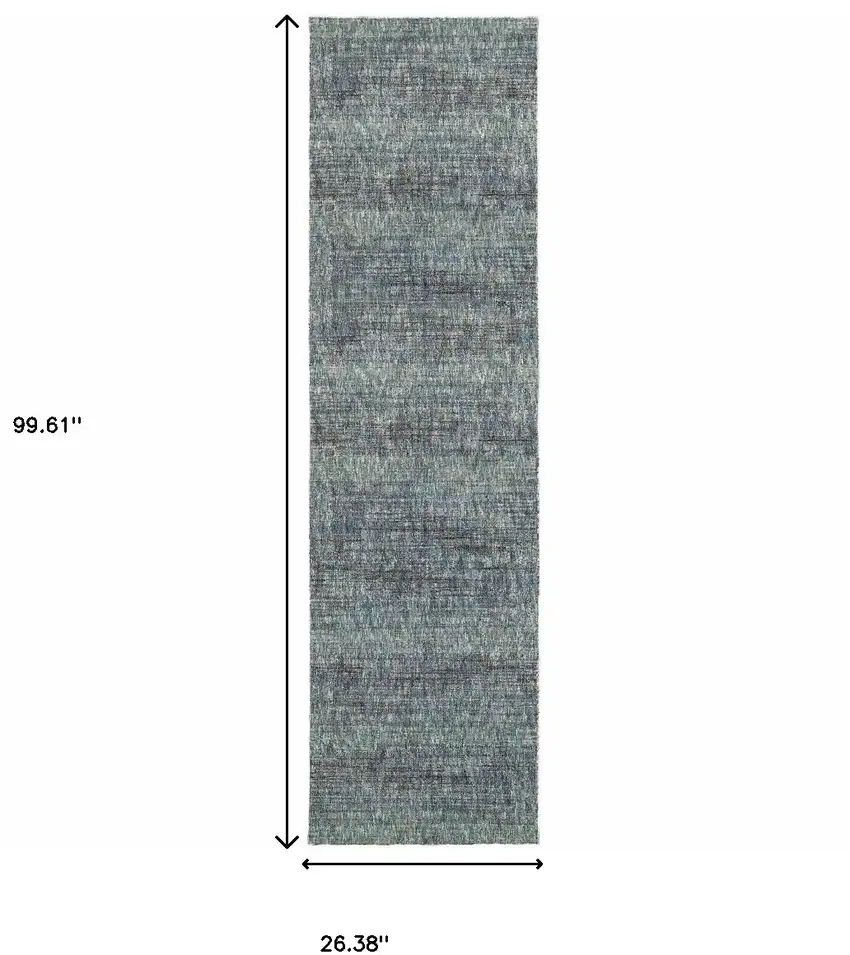 8' Blue And Gray Runner Rug Photo 3
