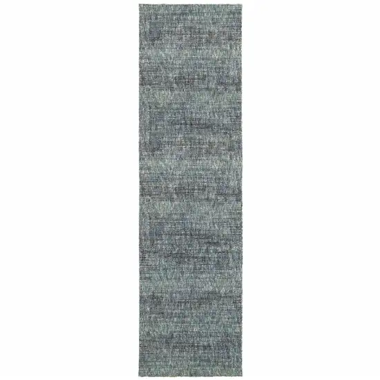 8' Blue And Gray Runner Rug Photo 2