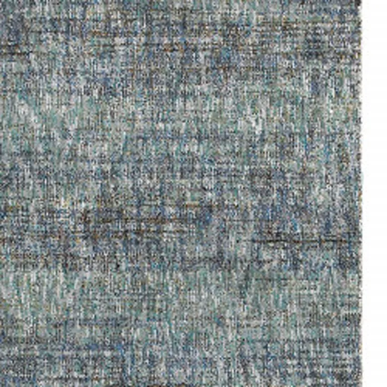 Blue Grey Silver And Green Power Loom Stain Resistant Runner Rug Photo 3