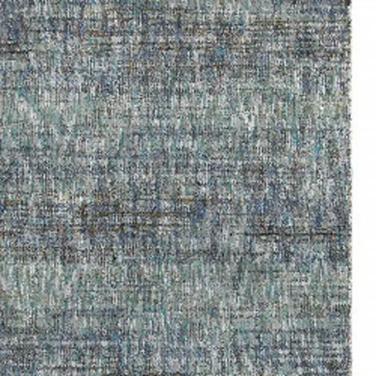 Blue Grey Silver And Green Power Loom Stain Resistant Runner Rug Photo 3