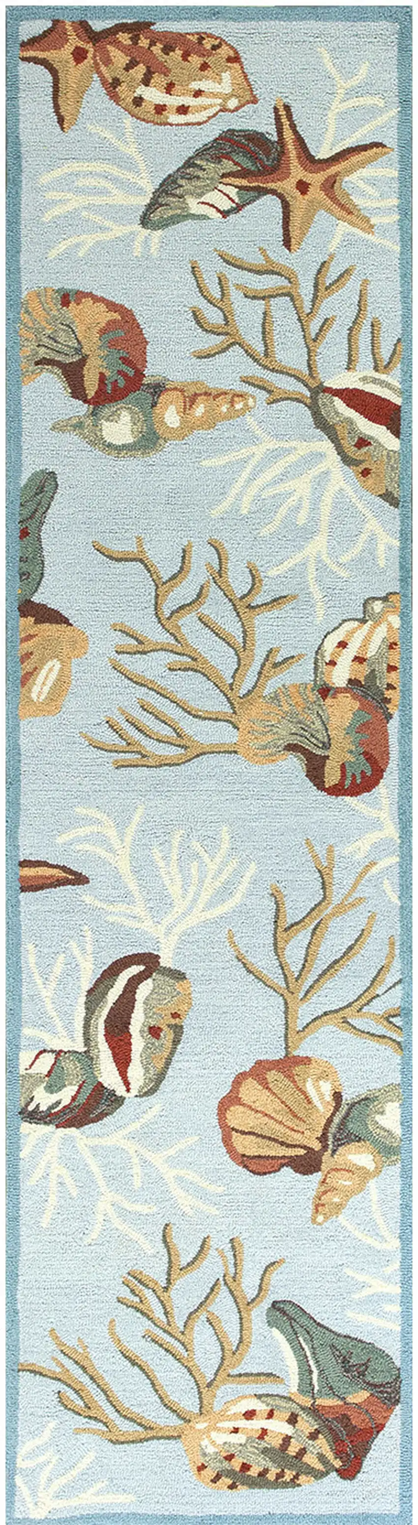Blue Hand Tufted Runner Rug Photo 7