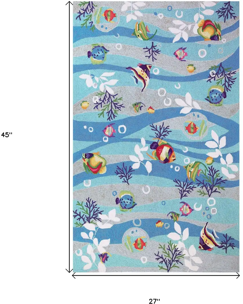 Blue Hand Tufted Area Rug Photo 3
