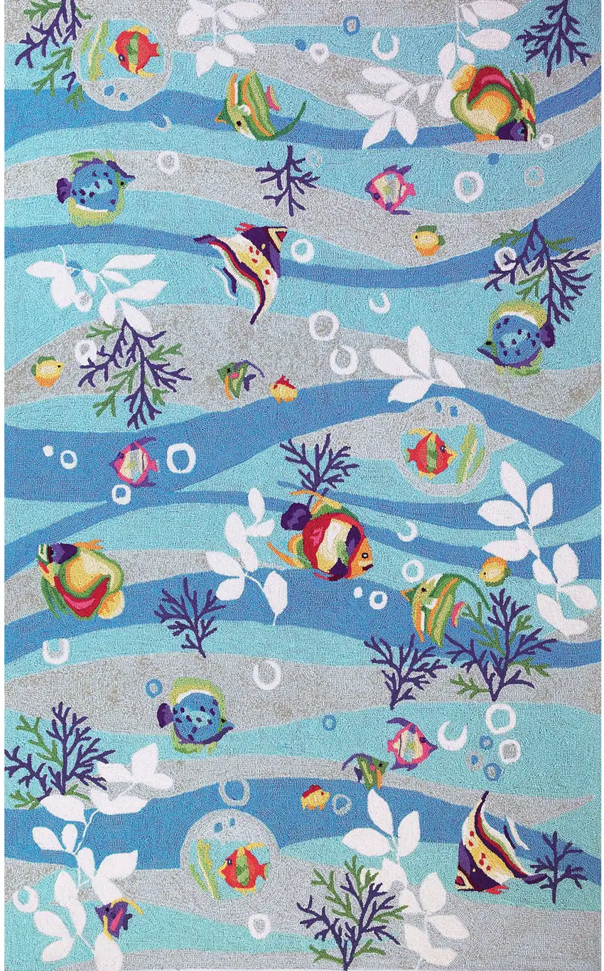 Blue Hand Tufted Area Rug Photo 2