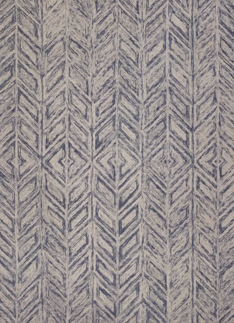 Blue Hand Tufted Herringbone Indoor Accent Rug Photo 4