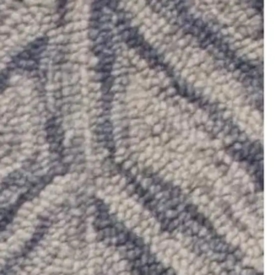 Blue And Beige Wool Chevron Hand Tufted Area Rug Photo 7