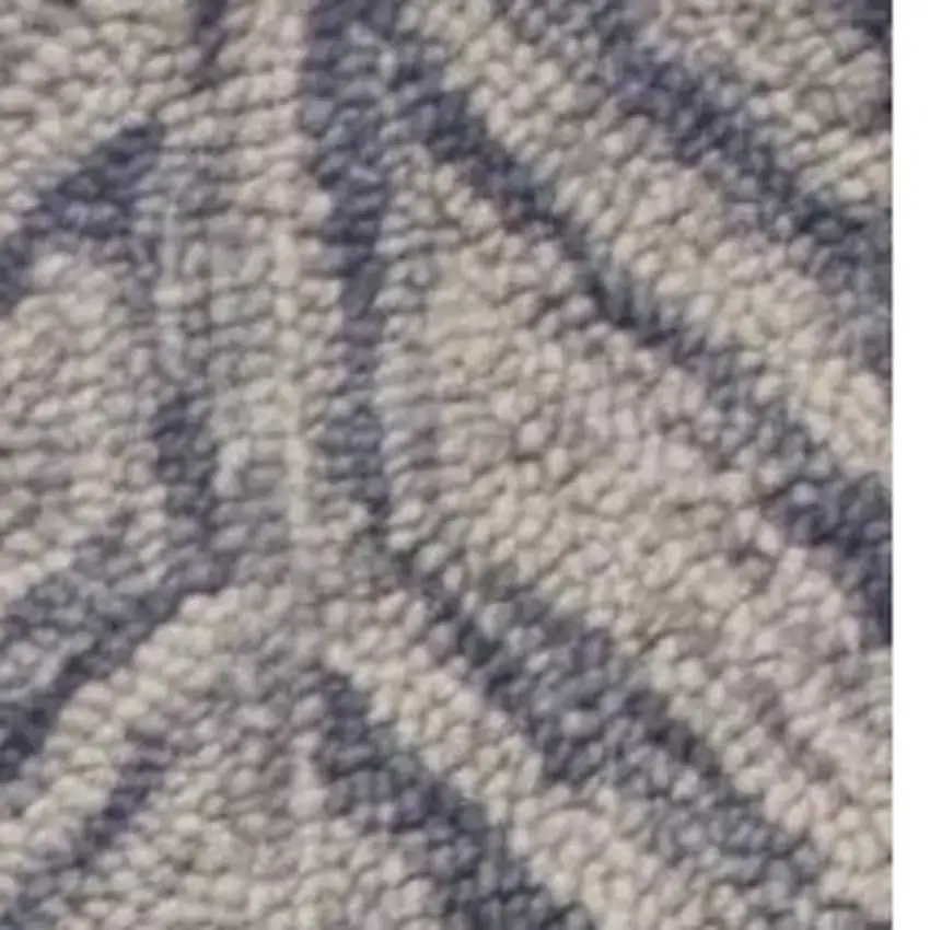Blue And Beige Wool Chevron Hand Tufted Area Rug Photo 7