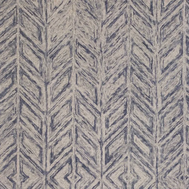 Blue Hand Tufted Herringbone Indoor Accent Rug Photo 5