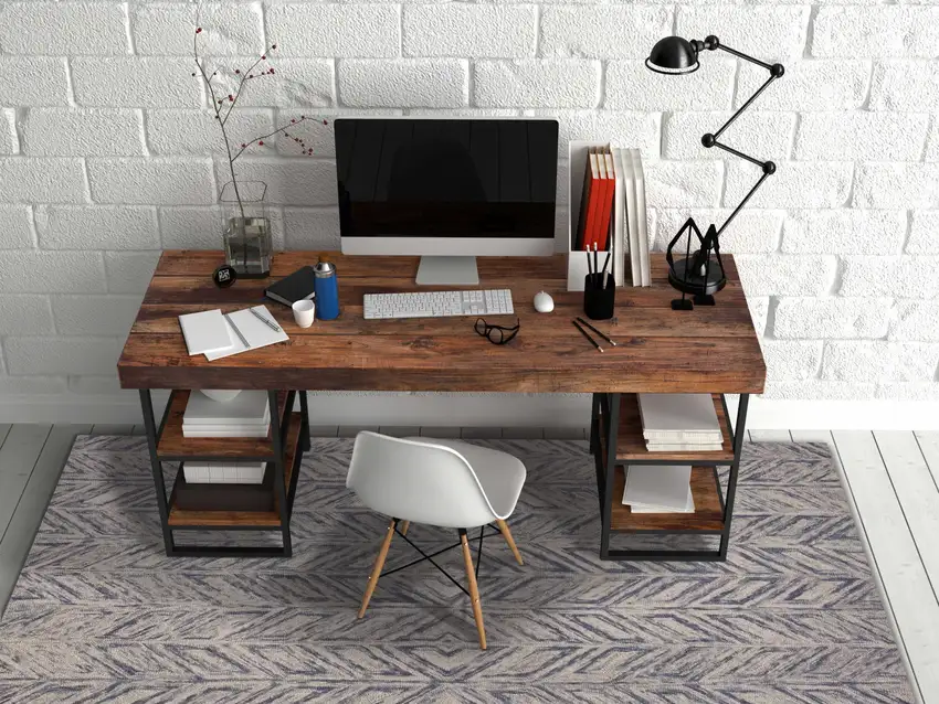 Blue Hand Tufted Herringbone Indoor Area Rug Photo 6