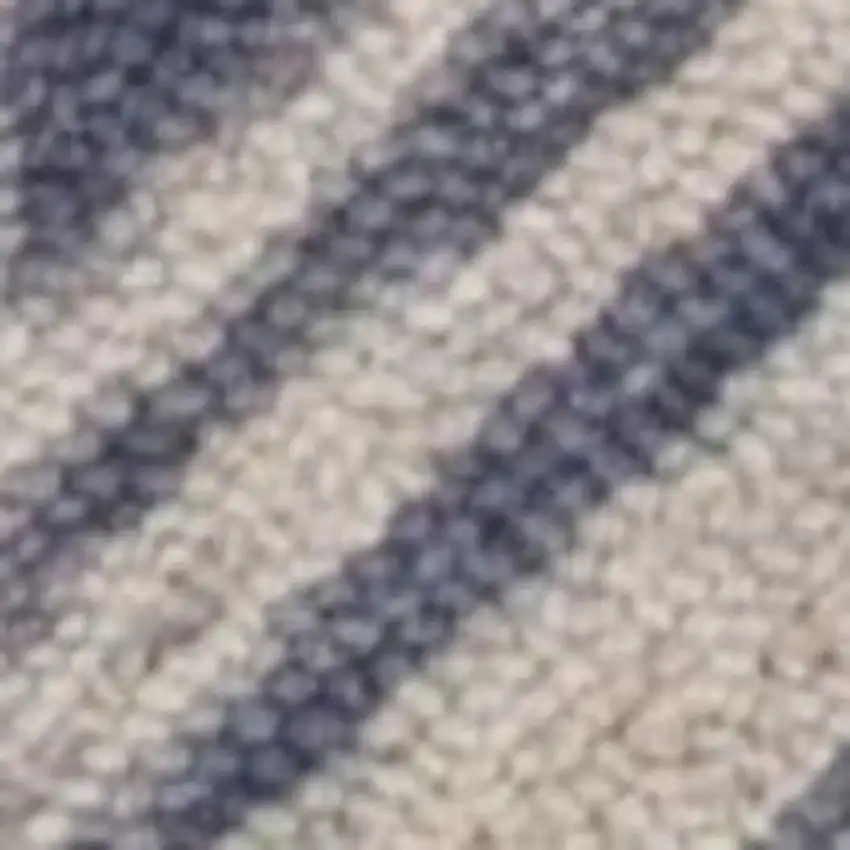 Blue And Beige Wool Chevron Hand Tufted Area Rug Photo 5