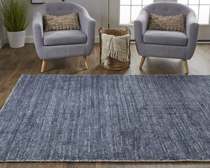 Blue Hand Woven Area Rug Photo 8
