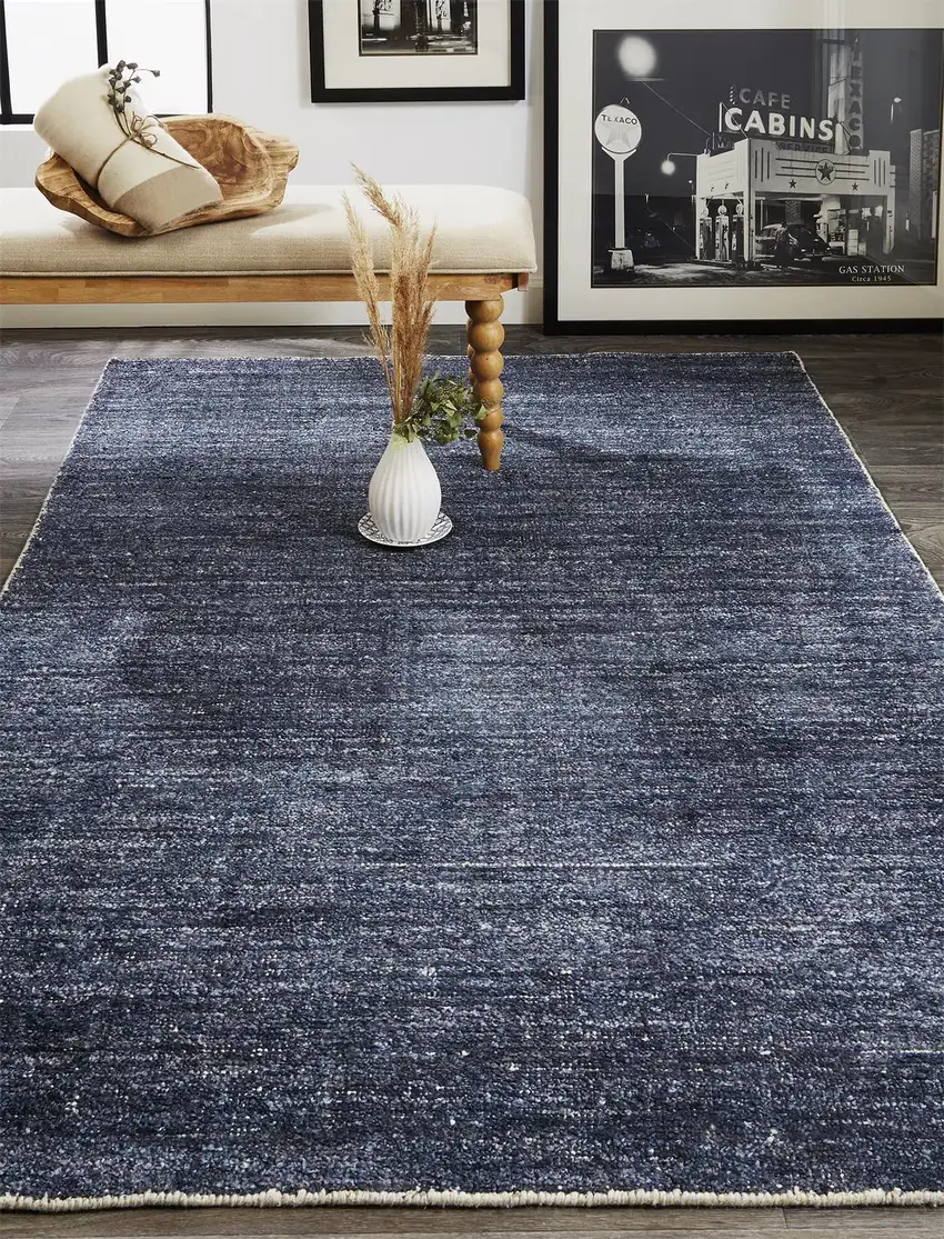Blue Hand Woven Area Rug Photo 6