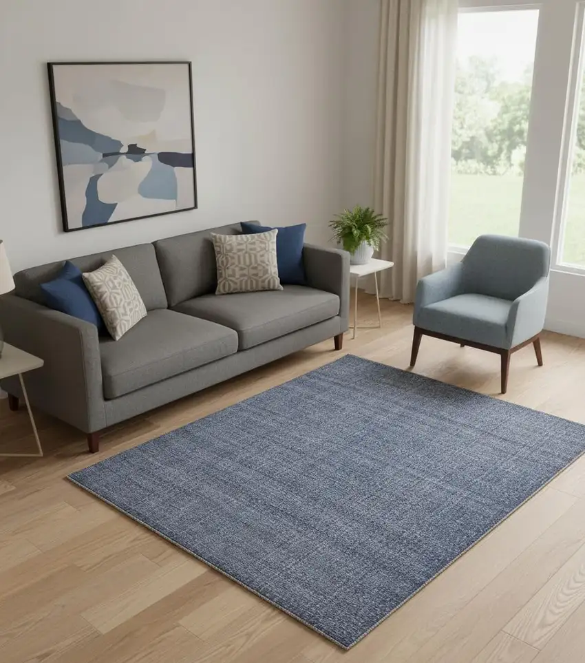 Blue Hand Woven Area Rug Photo 1