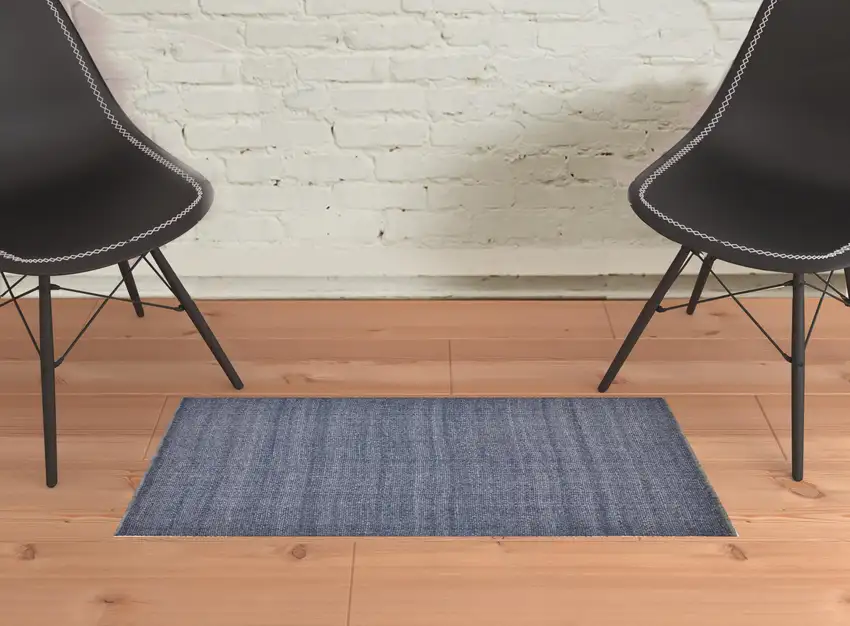 Blue Hand Woven Area Rug Photo 2
