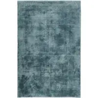 Photo of Blue Hand Woven Distressed Area Rug