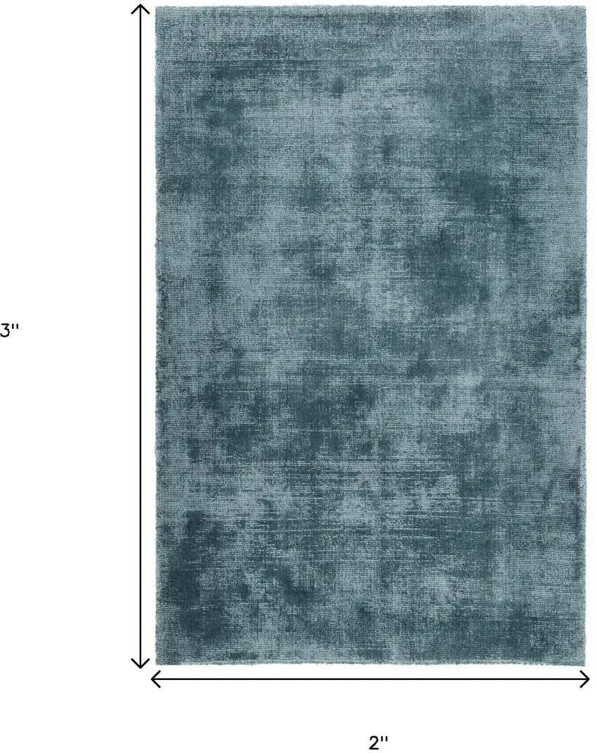 Blue Hand Woven Distressed Area Rug Photo 5