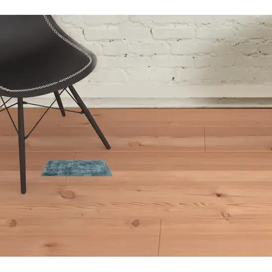 Blue Hand Woven Distressed Area Rug Photo 2