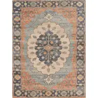 Photo of Blue Hand Woven Oval Medallion Indoor Area Rug