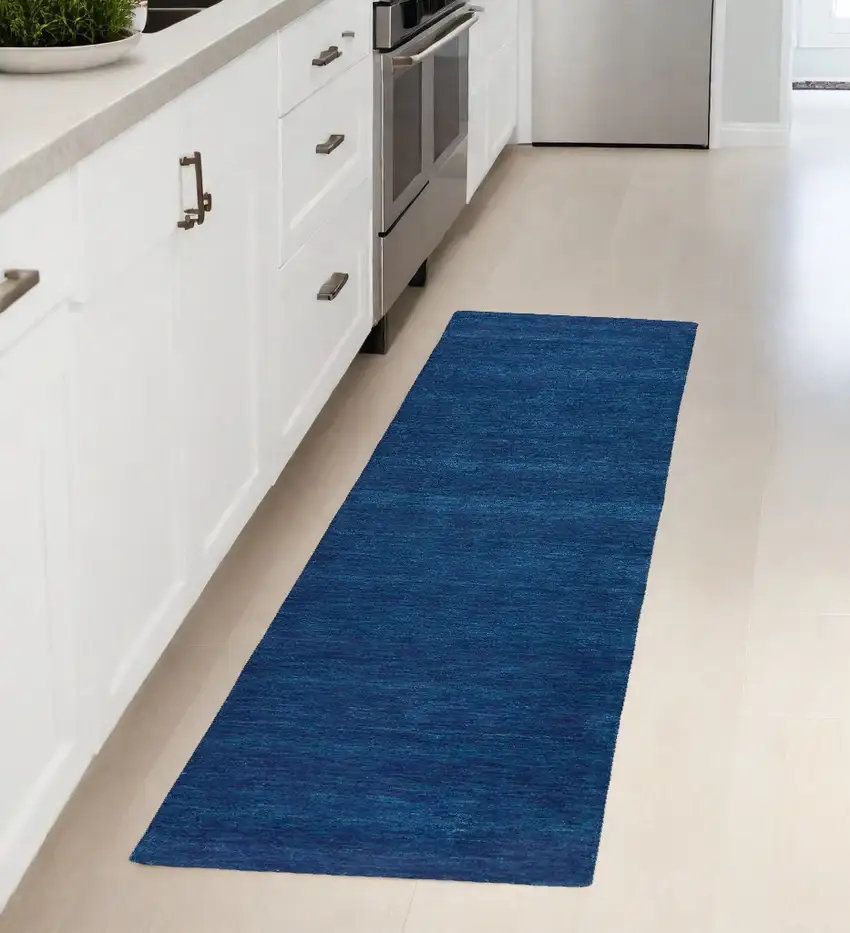 Blue Hand Woven Runner Rug Photo 1