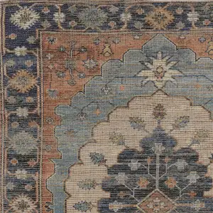 Photo of Blue Hand Woven Traditional Medallion Indoor Area Rug