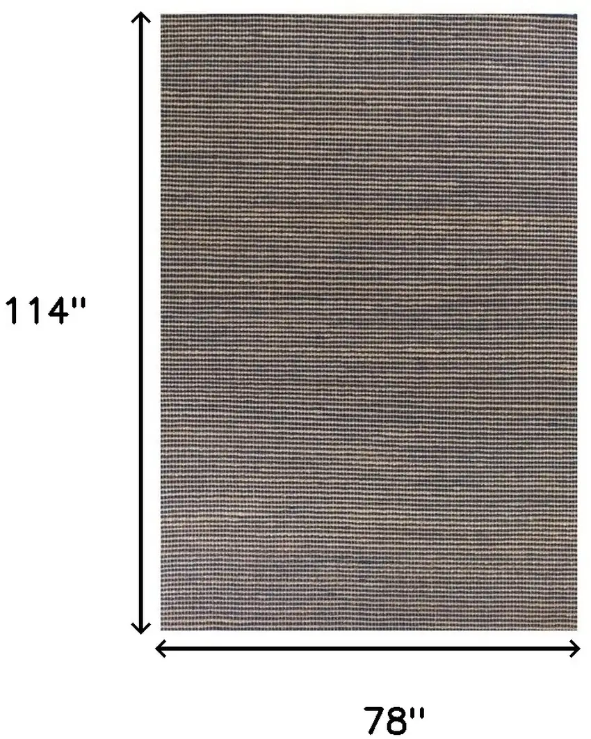 Blue Hand Woven Wool And Jute Indoor Area Rug Photo 3